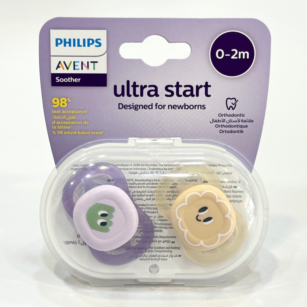 پستانک ارتودنسی بادامی دوتایی 0تا2 ماهگی فیلیپس اونت philips avent