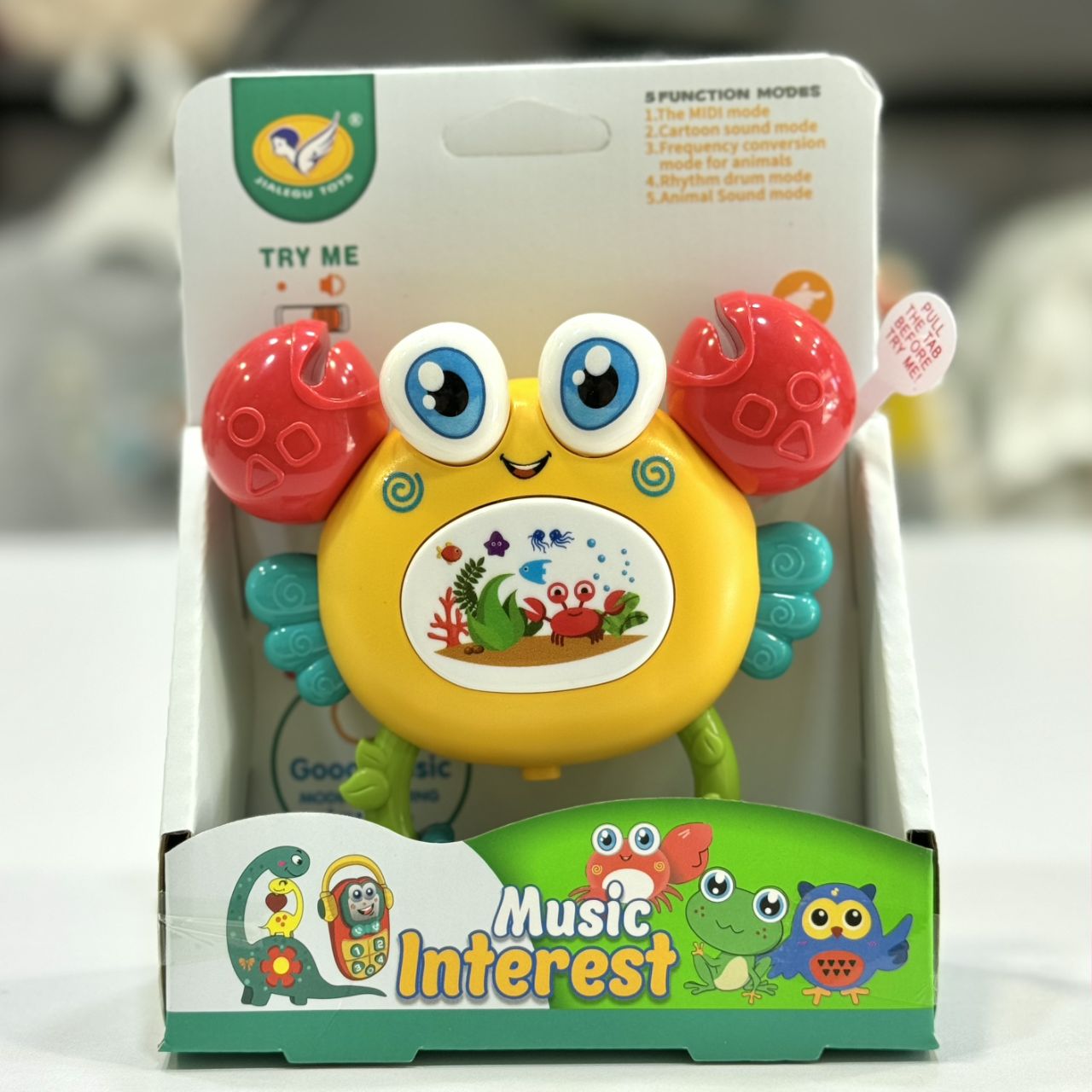 اسباب بازی جغجغه موزیکال نوزاد طرح خرچنگ برند JIALEGU TOYS