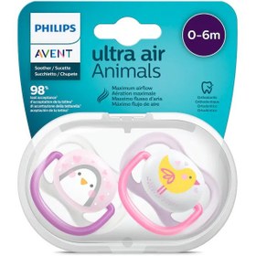 پستانک ارتودنسی 0تا6 ماه 1 عددی الترا ایر ultra air فیلیپس اونت philips avent طرح جوجه و پنگوئن