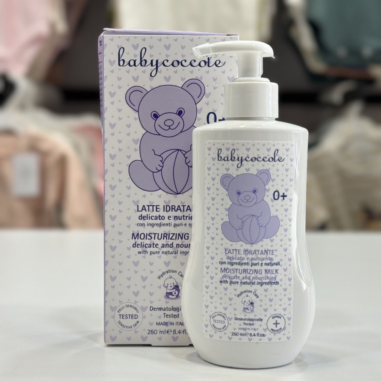 لوسیون مرطوب کننده بدن کودک 250 میل بی بی کوکول babycoccole بنفش اورجینال ایتالیا