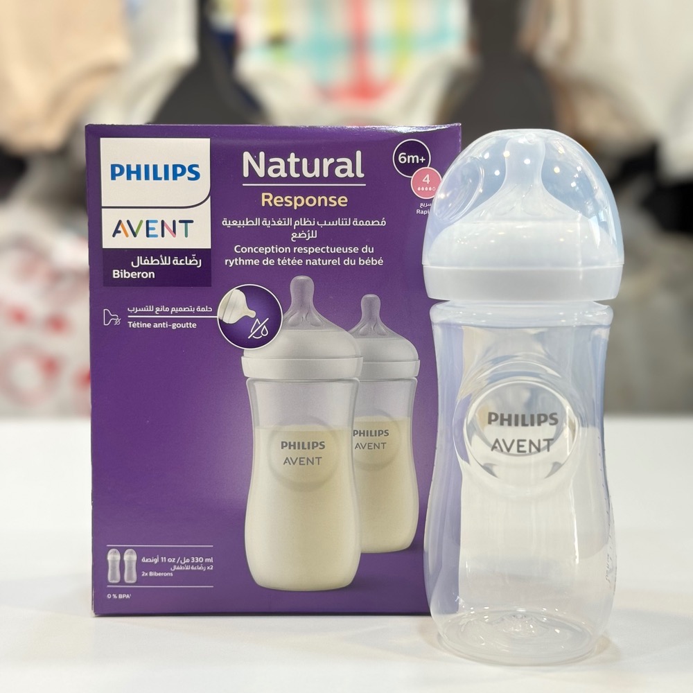شیشه شیر طلقی 330 میل دونه ای نچرال فیلیپس اونت philips avent