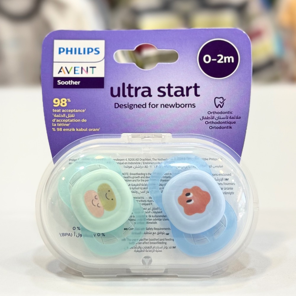 پستانک ارتودنسی بادامی دوتایی 0تا2 ماهگی فیلیپس اونت philips avent