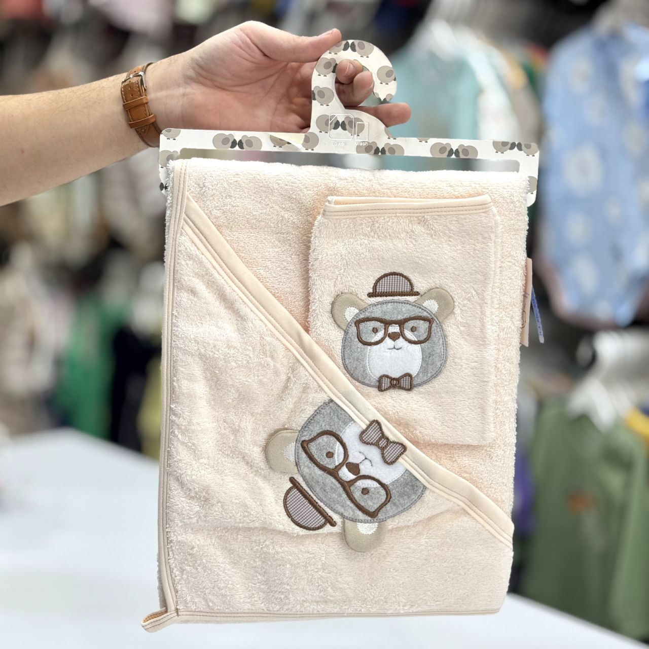 سرویس حوله 2 تیکه ایندیگو ۱۰۰٪ نخ پنبه طرح خرس indigo