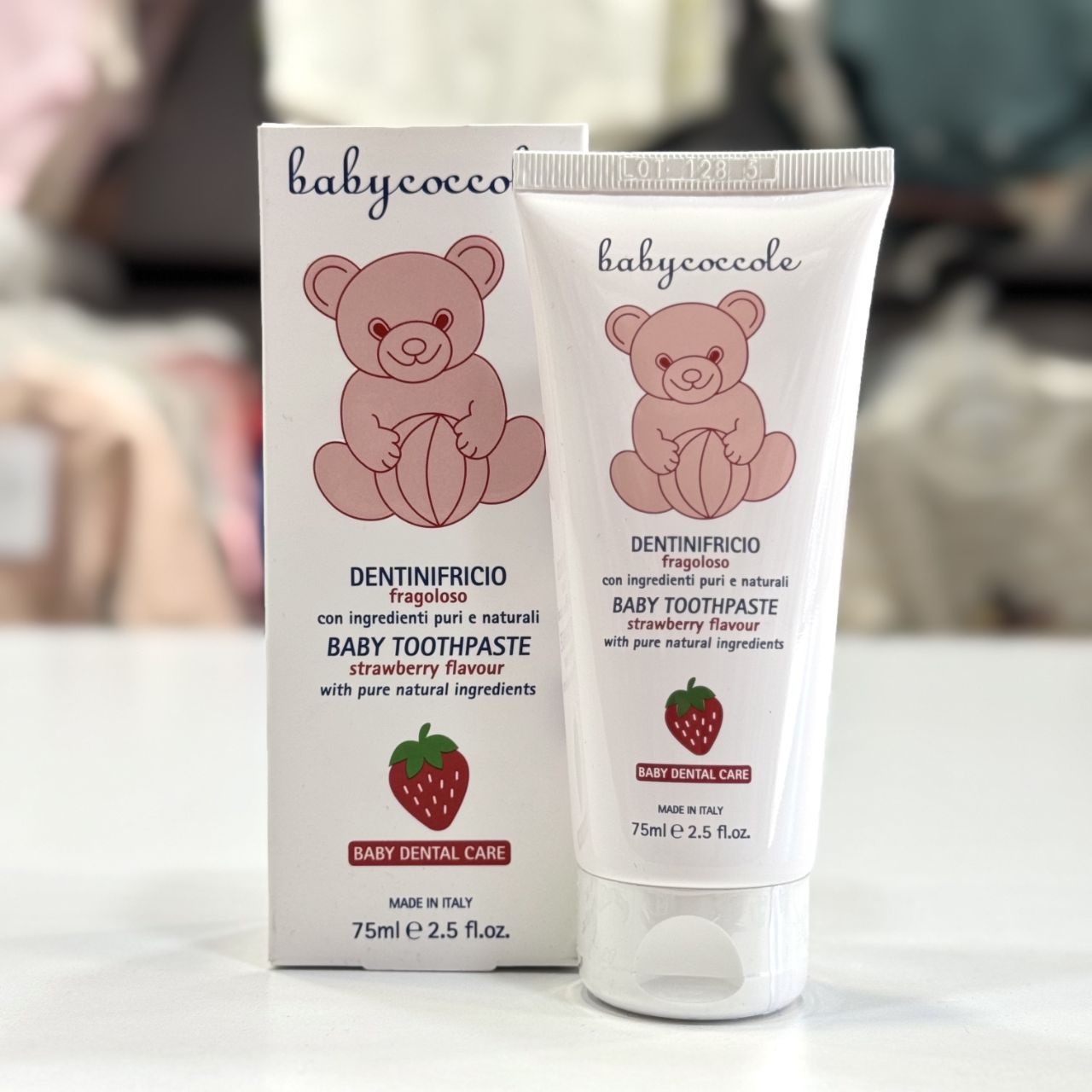 خمیر دندان کودک ۷۵ گرمی بی بی کوکول babycoccole اورجینال ایتالیا طمع توت فرنگی