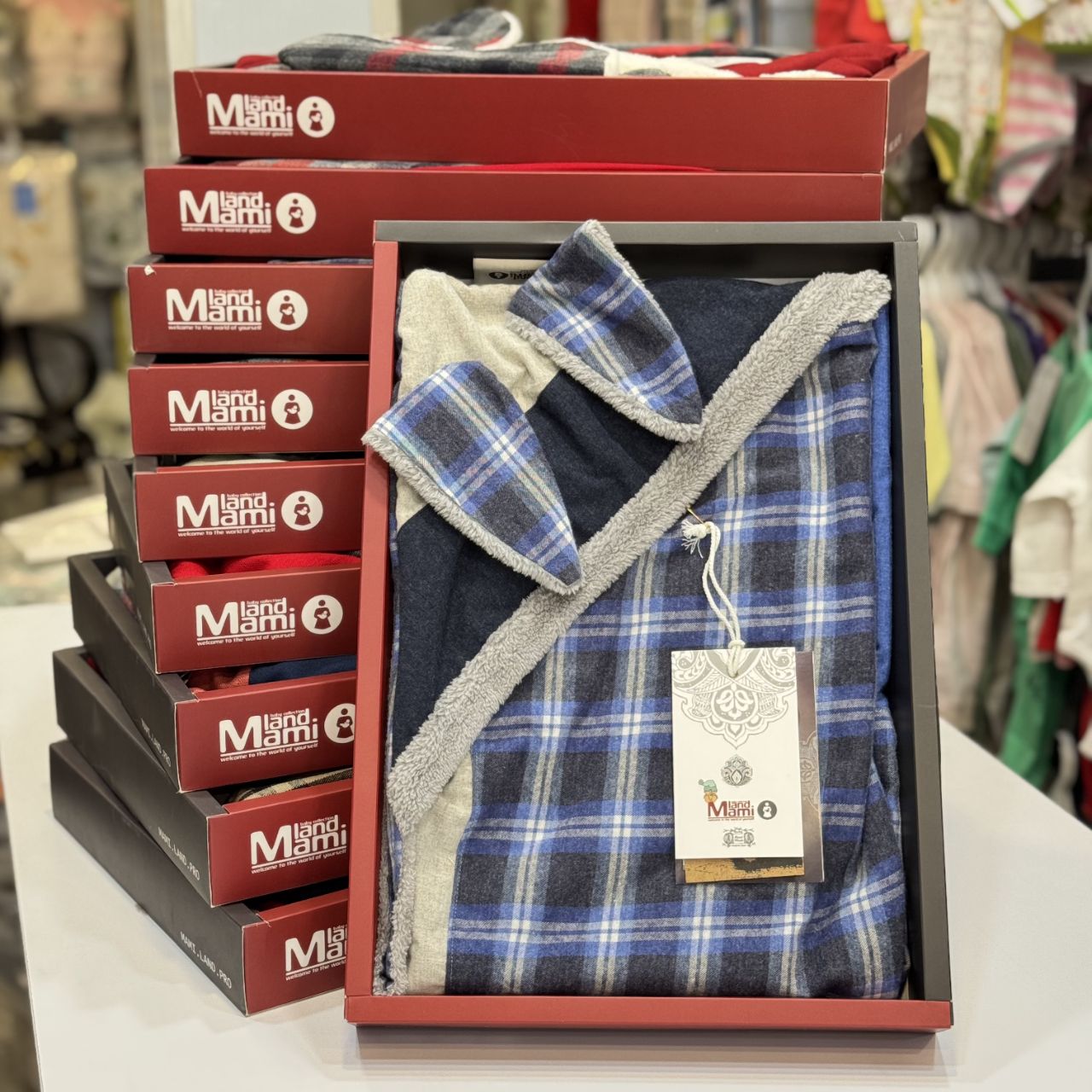 پتو نوزاد و کودک دورپیچ کلاه دار مدل پیچازی لوکس مامی لند mamiland طرح خرگوش