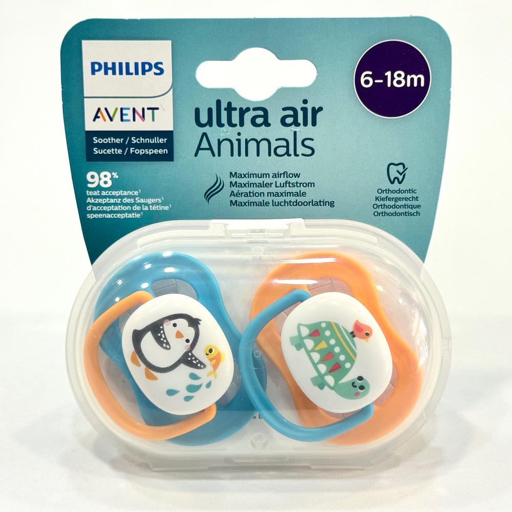 پستانک ارتودنسی بادامی دوتایی ۶تا۱۸ ماهگی الترا ایر فیلیپس اونت philips avent