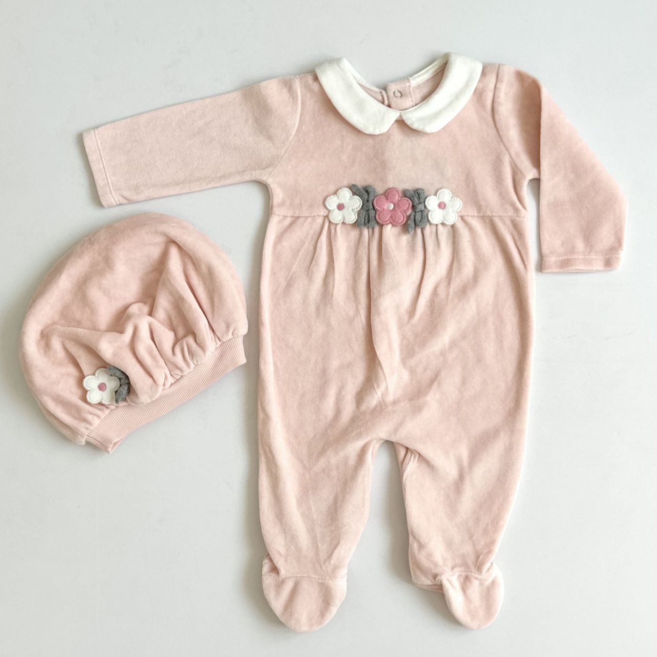 سرهمی مخمل کلاه دار نوزاد ایندیگو indigo