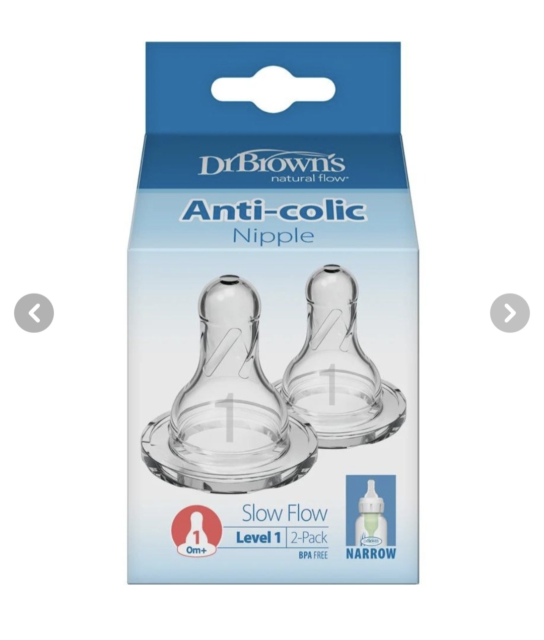 سرشیشه دونه ای دکتر براون Dr Browns مدل باریک شماره 1
